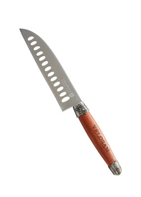 Walnut Kitchen Knife Sets 32.2cm 5Cr15Mov Stainless Steel 0.4kg With Laser Pattern