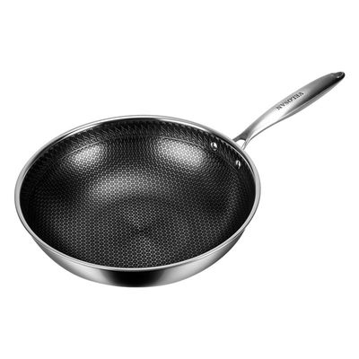 12.5 inch Die Cast Kitchen Frying Pans 1.35kg Honeycomb Three Layers 8cm Height