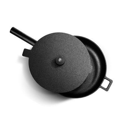 Heat Evenly Thick Bottom Non Stick Pan Cast Iron Skillet Frying Pan 6.5cm Deep